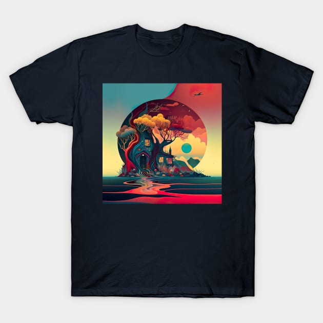 Colorful Landscape Design T-Shirt by FashionPulse